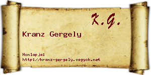 Kranz Gergely névjegykártya